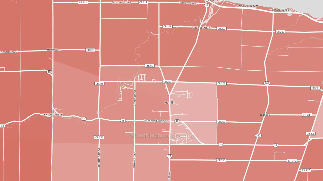 14464, NY block-group political-lean map