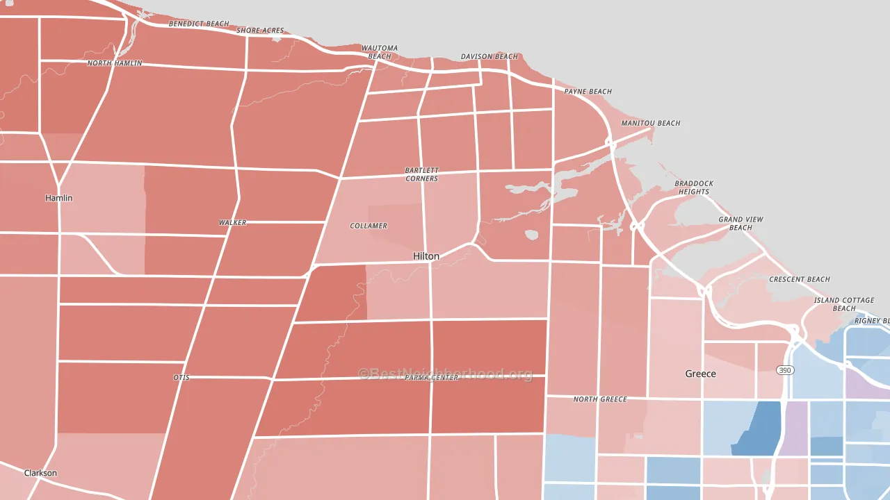 14468, NY block-group political-lean map