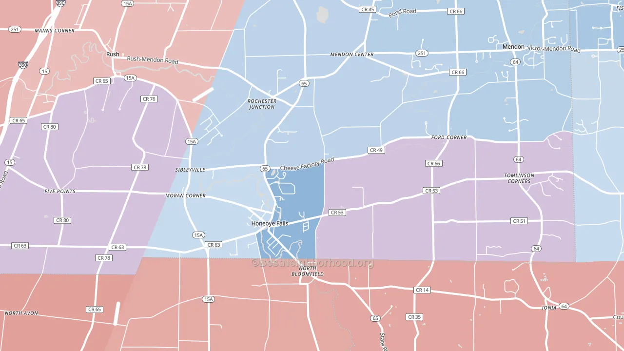 14472, NY block-group political-lean map