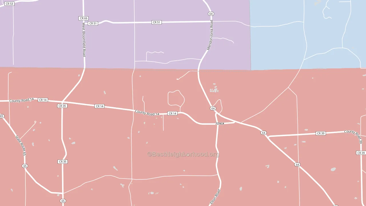 14475, NY block-group political-lean map