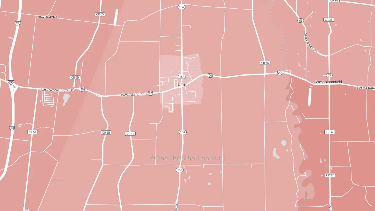 14485, NY block-group political-lean map