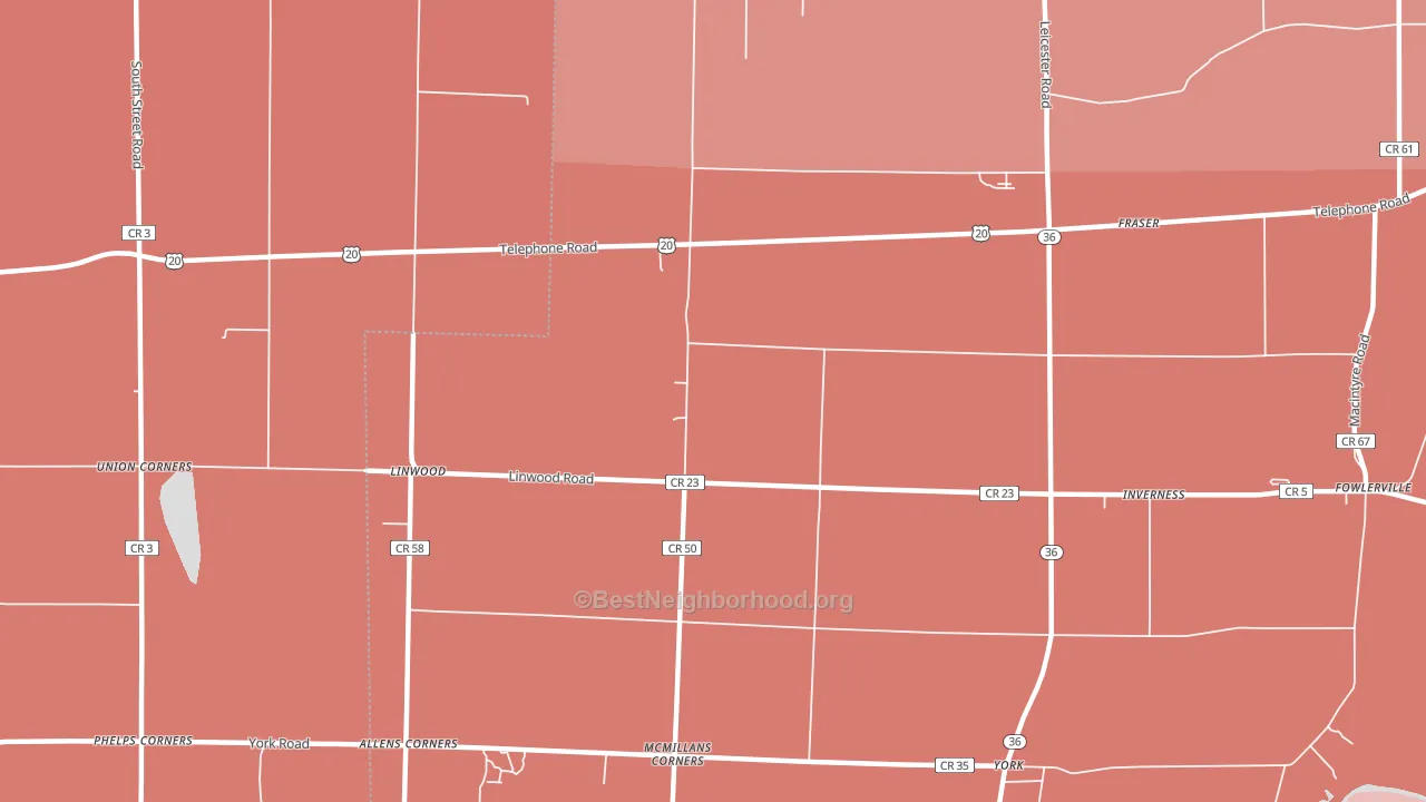 14486, NY block-group political-lean map