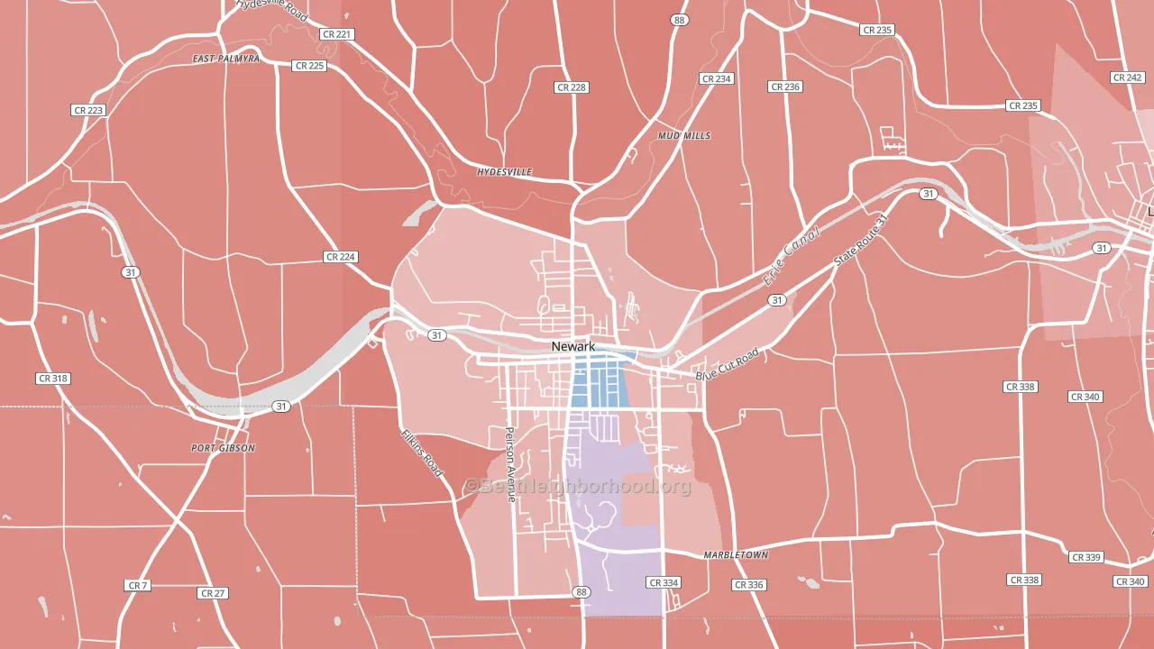 14513, NY block-group political-lean map