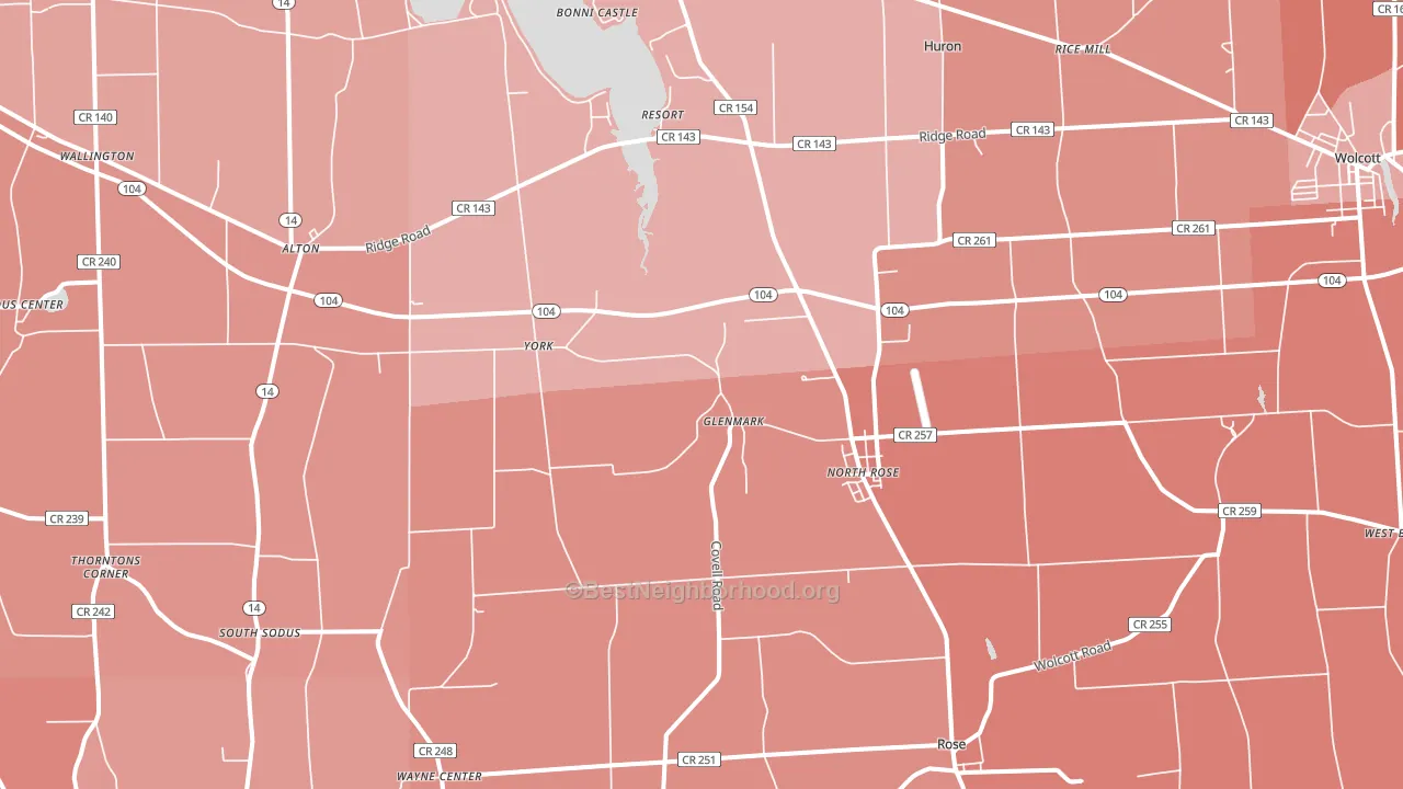 14516, NY block-group political-lean map