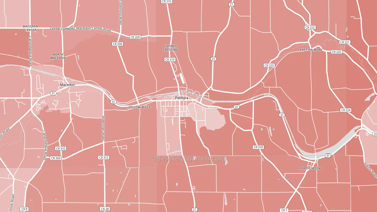 14522, NY block-group political-lean map
