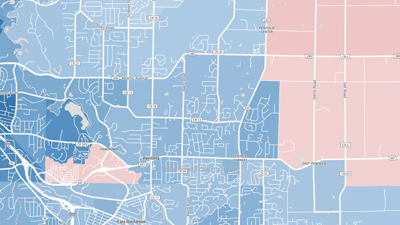14526, NY block-group political-lean map
