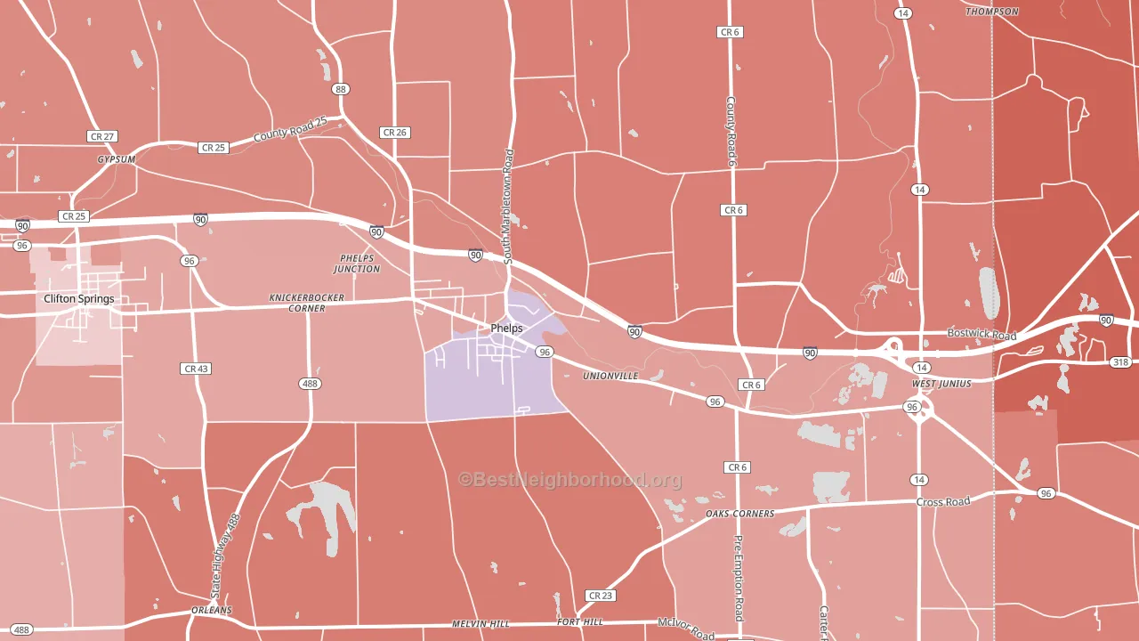14532, NY block-group political-lean map