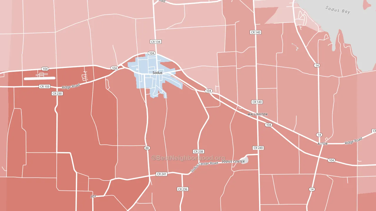 14551, NY block-group political-lean map