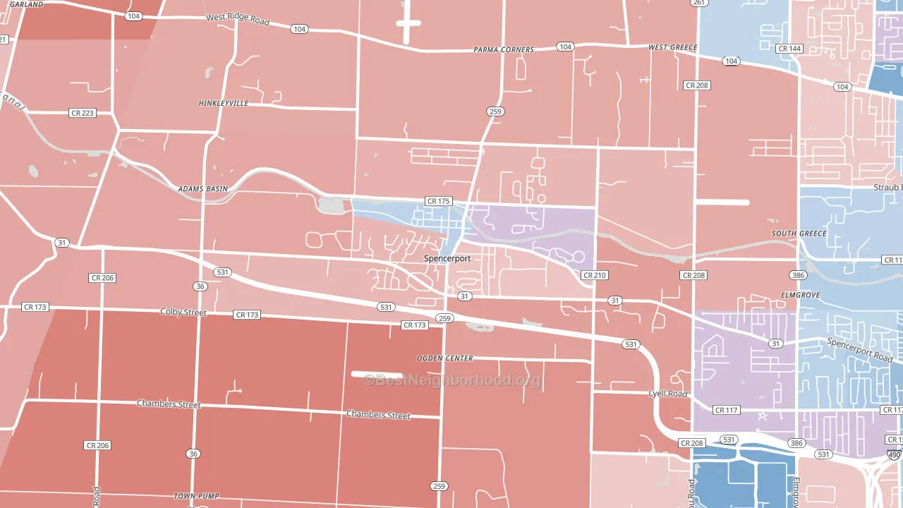 14559, NY block-group political-lean map