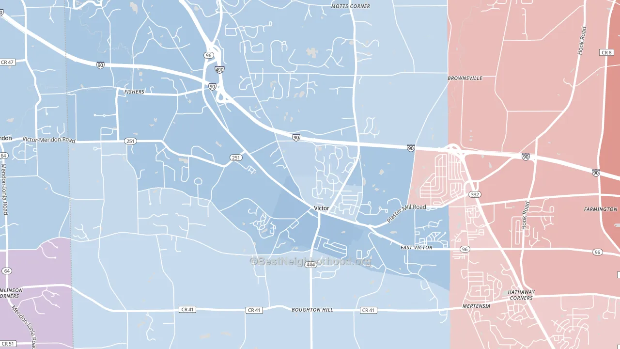 14564, NY block-group political-lean map