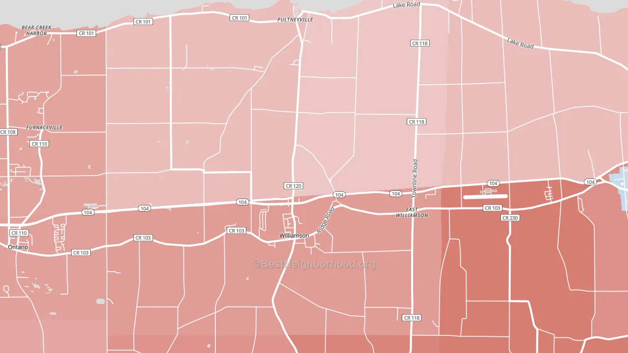 14589, NY block-group political-lean map