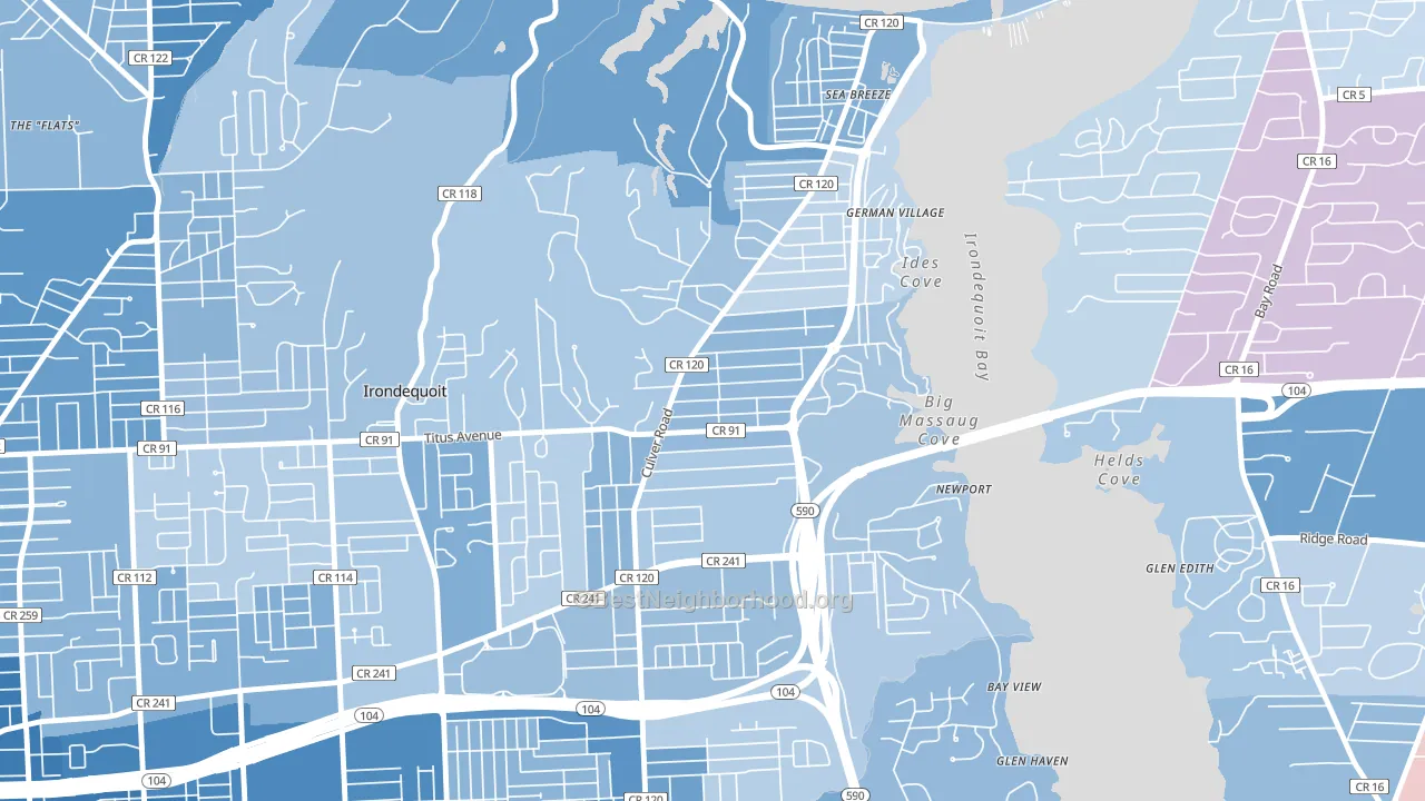 14622, NY block-group political-lean map