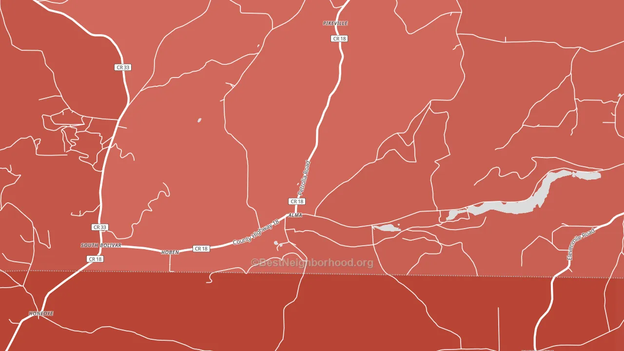 14708, NY block-group political-lean map