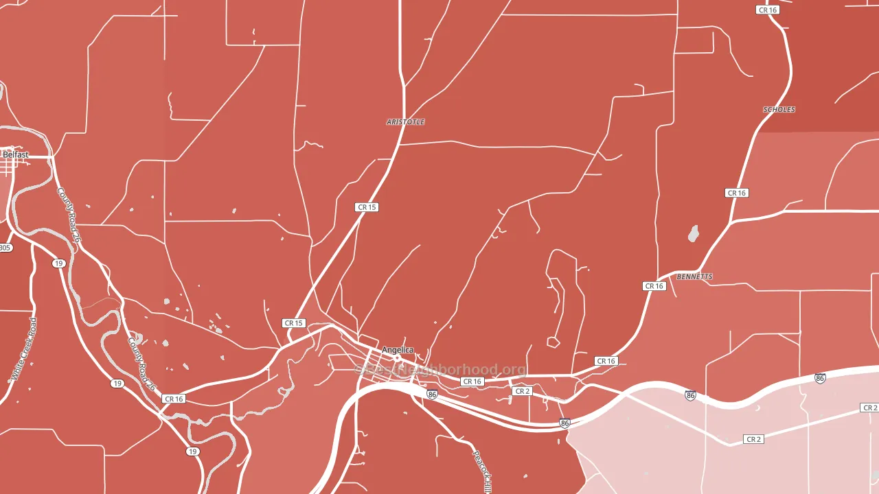 14709, NY block-group political-lean map