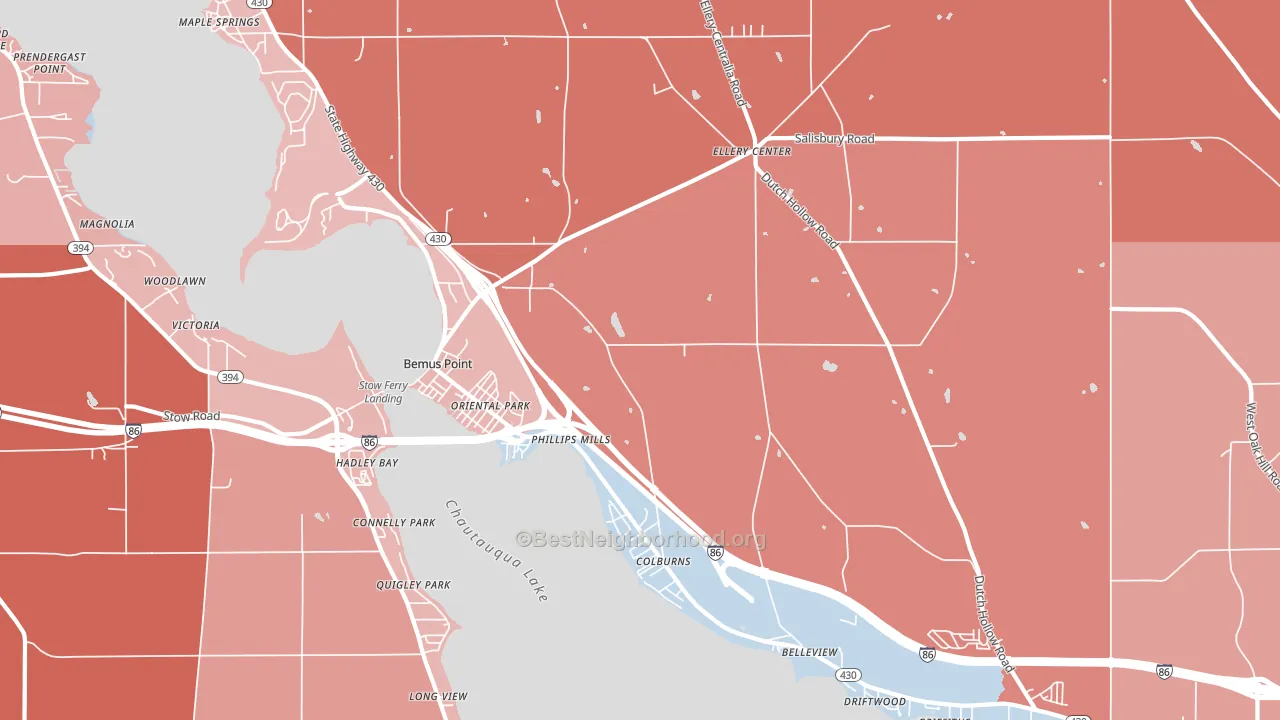 14712, NY block-group political-lean map