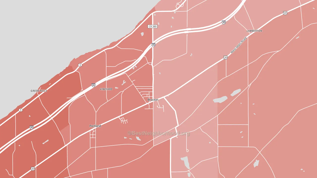 14716, NY block-group political-lean map