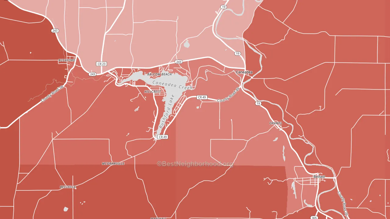 14717, NY block-group political-lean map