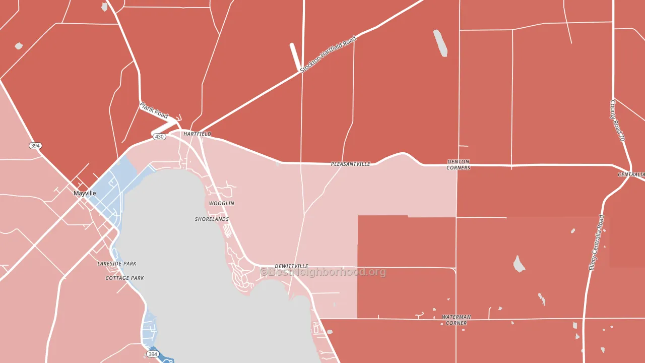 14728, NY block-group political-lean map