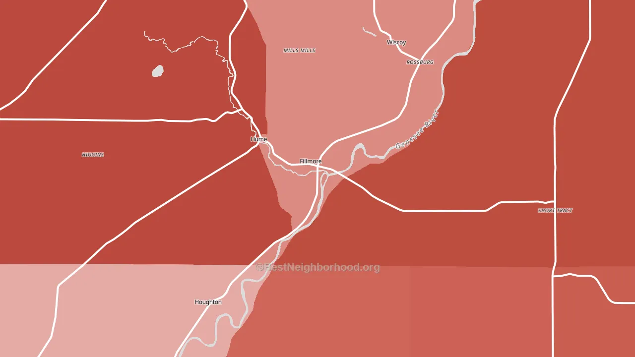 14735, NY block-group political-lean map