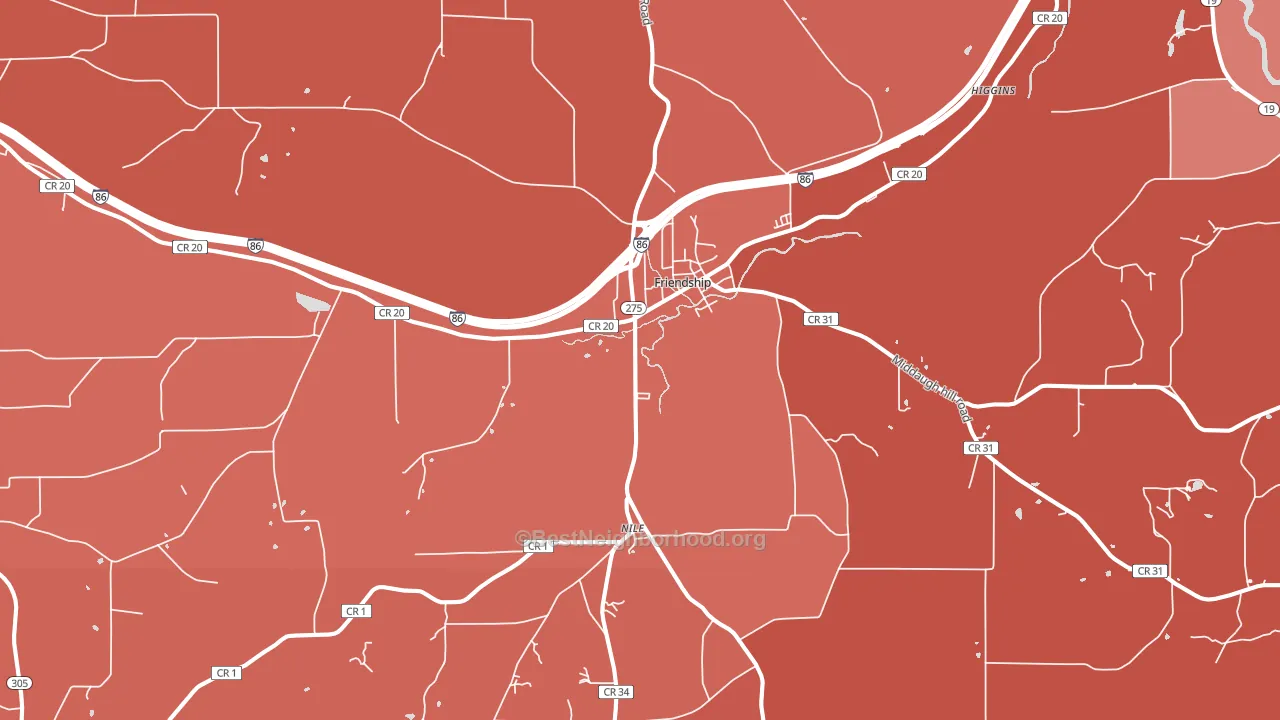 14739, NY block-group political-lean map