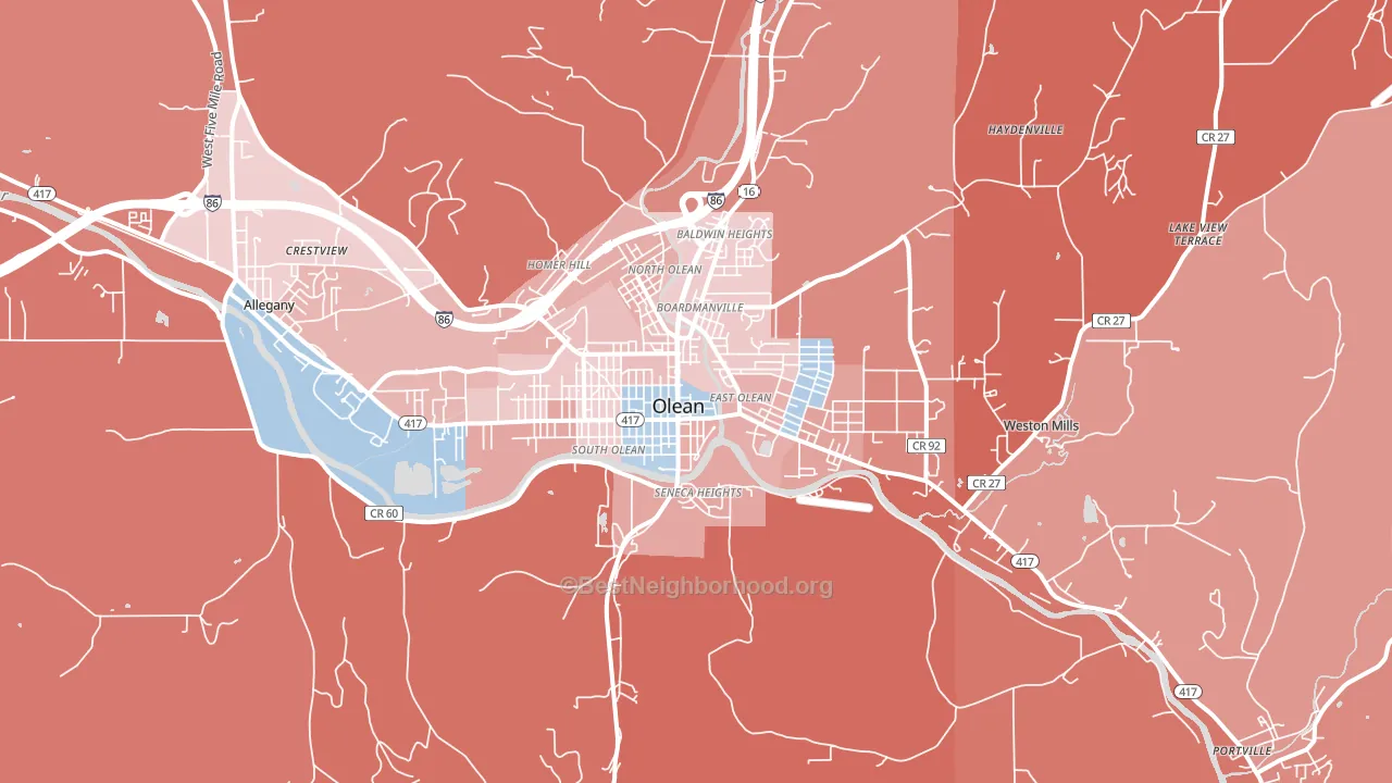14760, NY block-group political-lean map