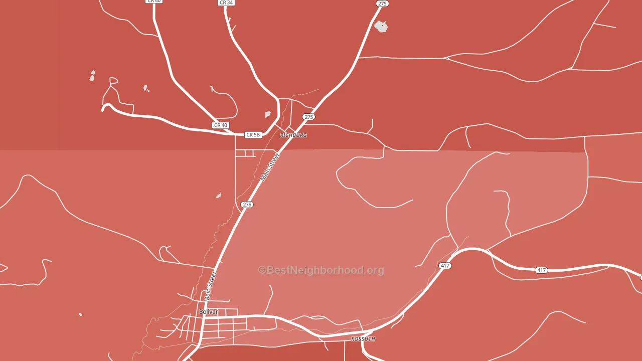 14774, NY block-group political-lean map