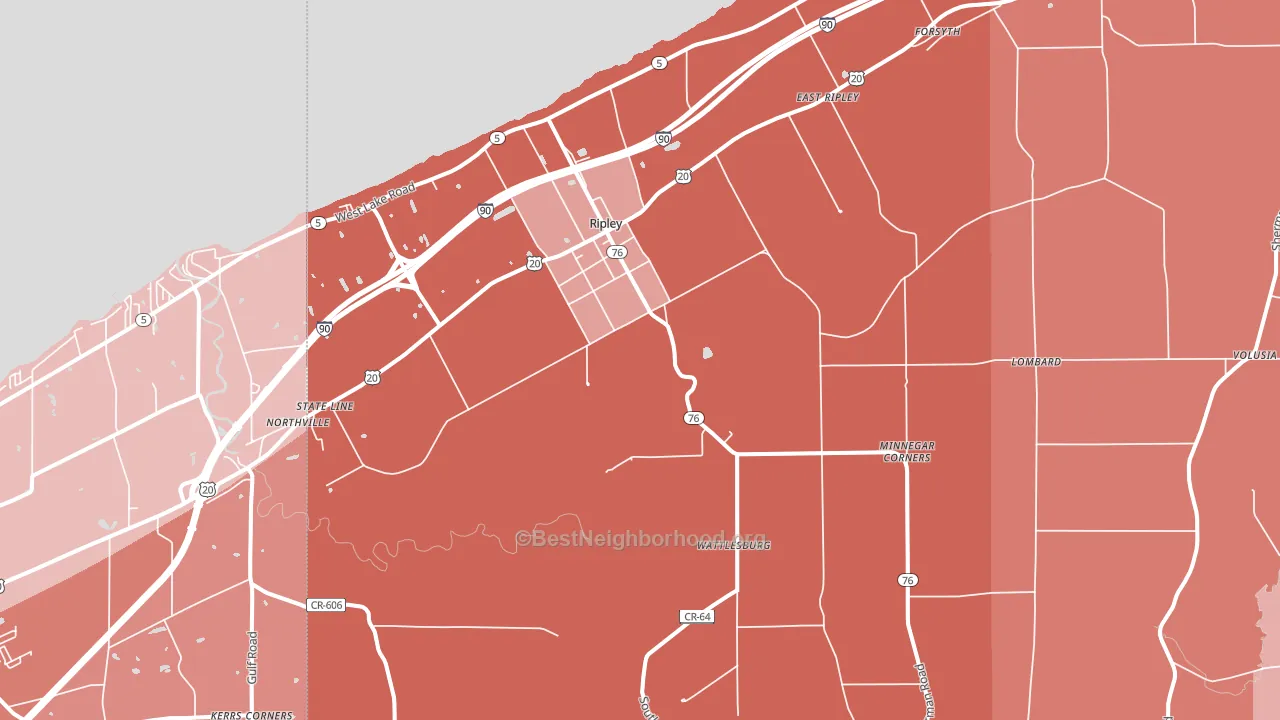 14775, NY block-group political-lean map