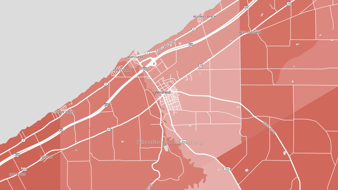 14787, NY block-group political-lean map