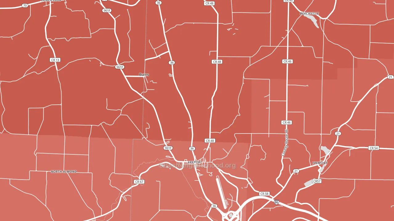 14807, NY block-group political-lean map
