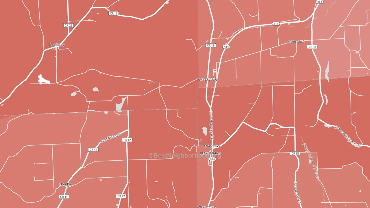 14812, NY block-group political-lean map