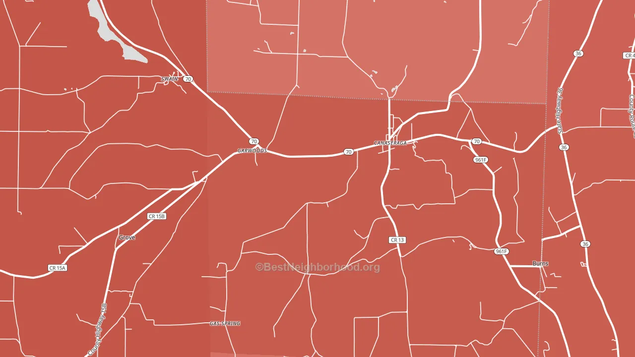 14822, NY block-group political-lean map