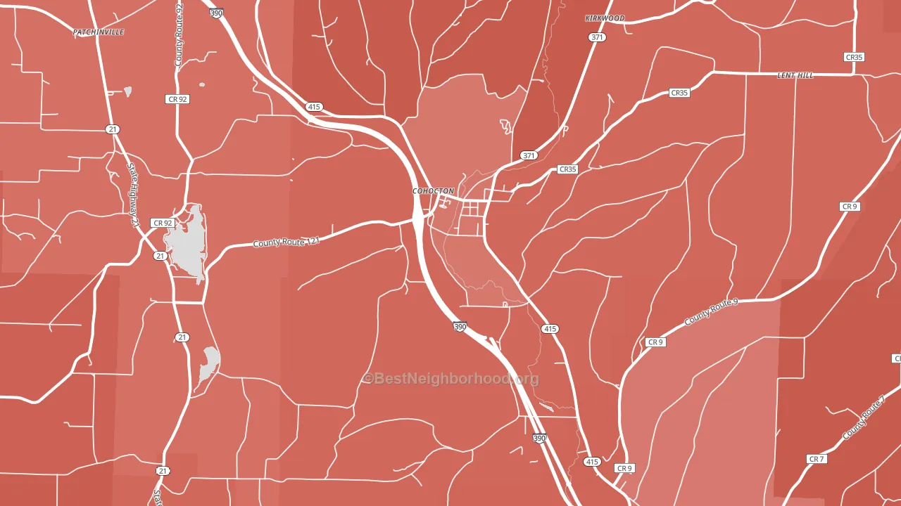 14826, NY block-group political-lean map