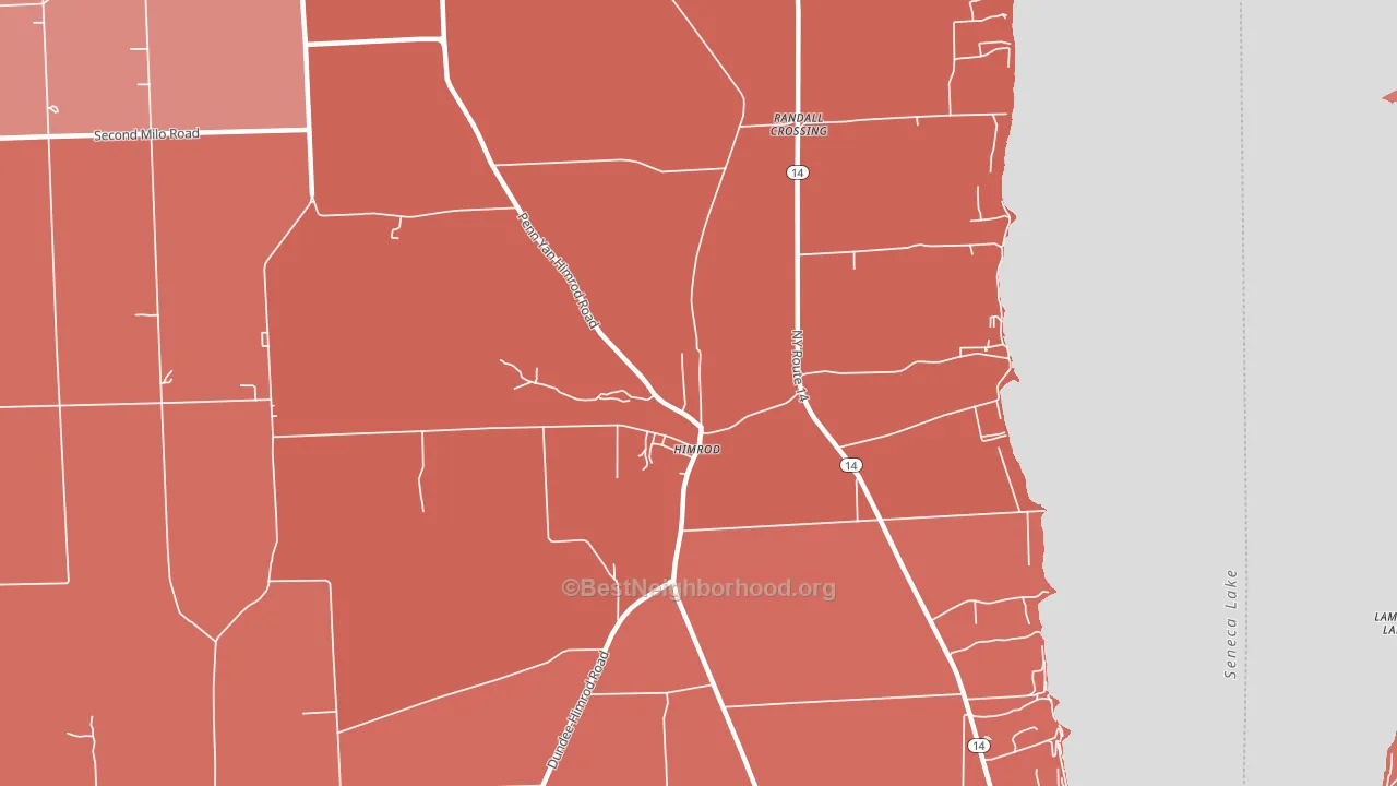 14842, NY block-group political-lean map