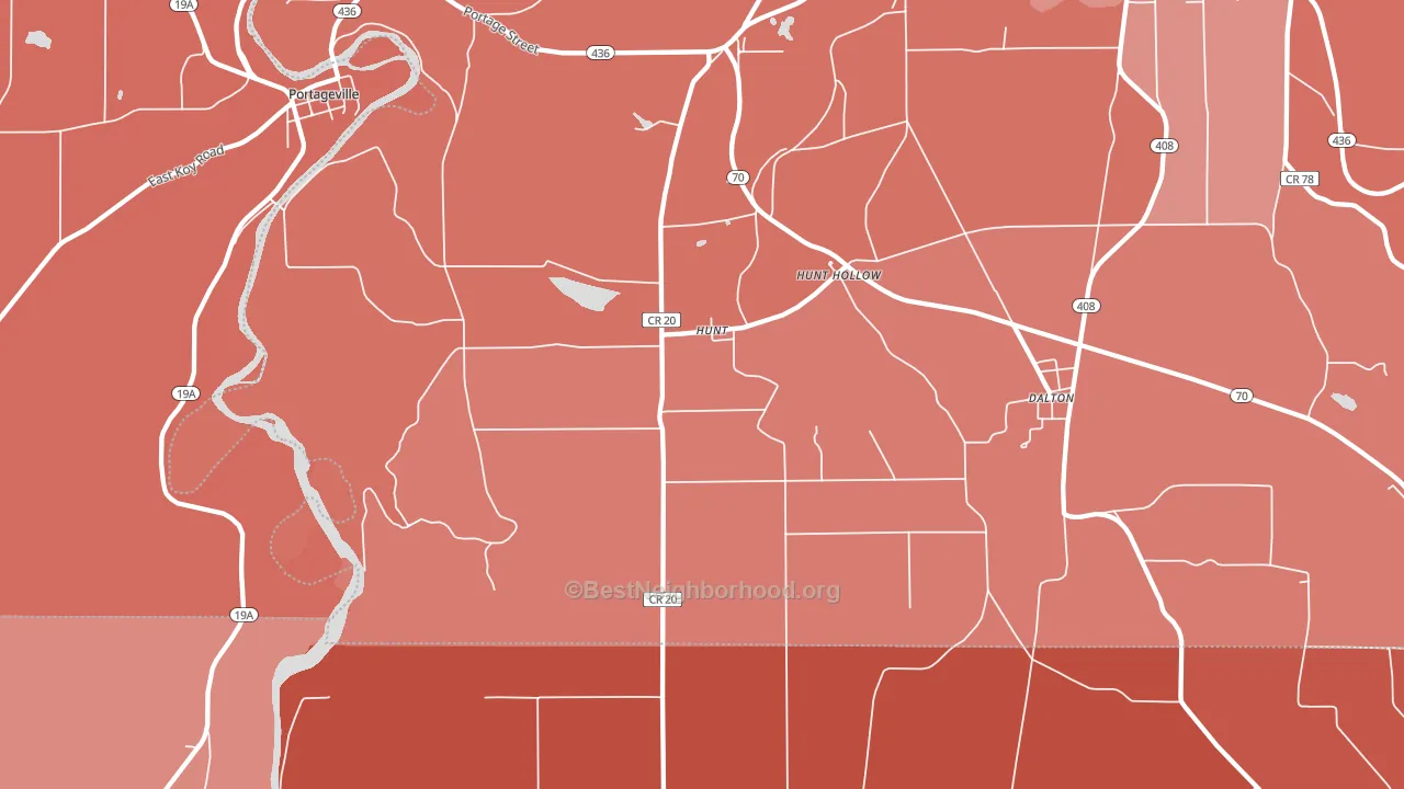 14846, NY block-group political-lean map