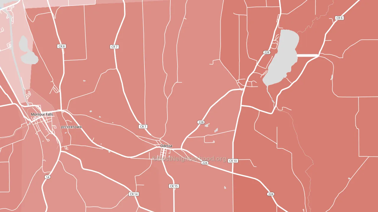 14869, NY block-group political-lean map