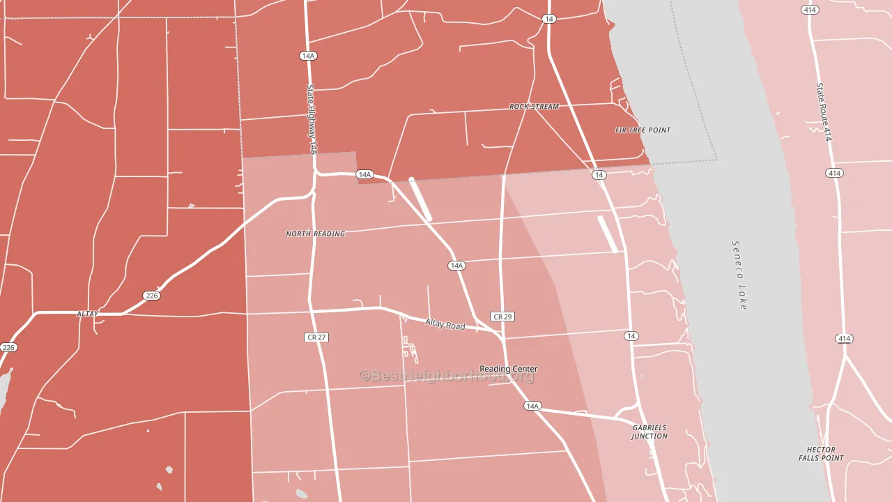 14878, NY block-group political-lean map