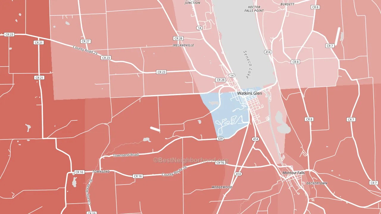 14891, NY block-group political-lean map