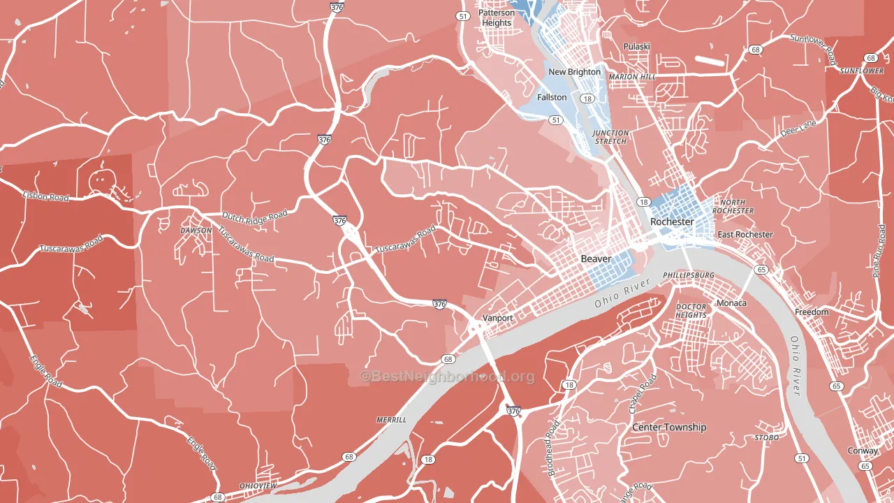 15009, PA block-group political-lean map