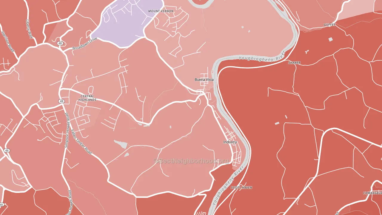 15018, PA block-group political-lean map