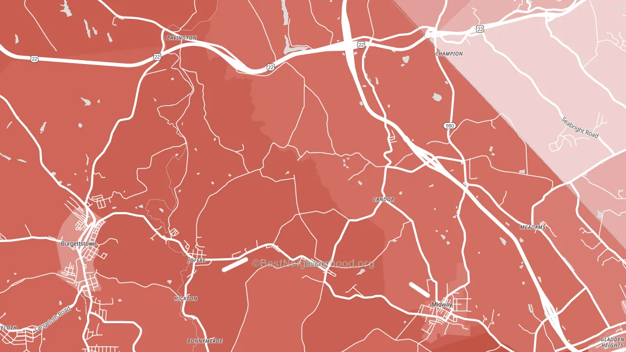 15019, PA block-group political-lean map