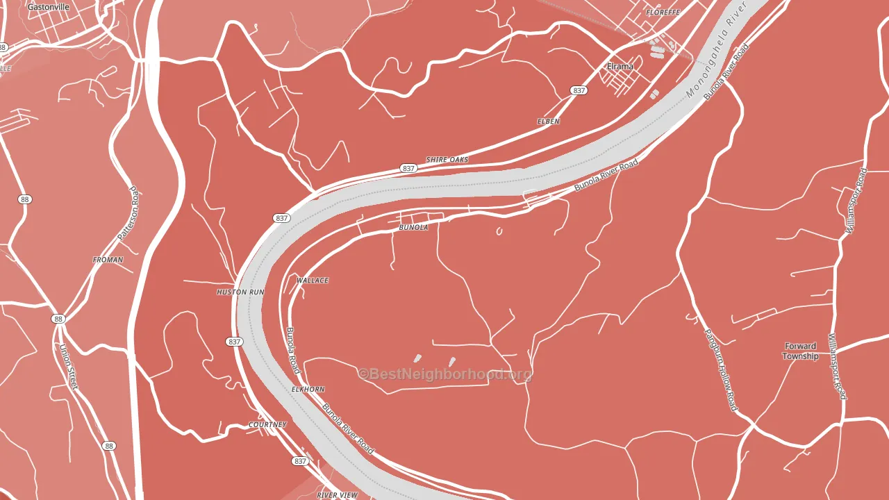 15020, PA block-group political-lean map