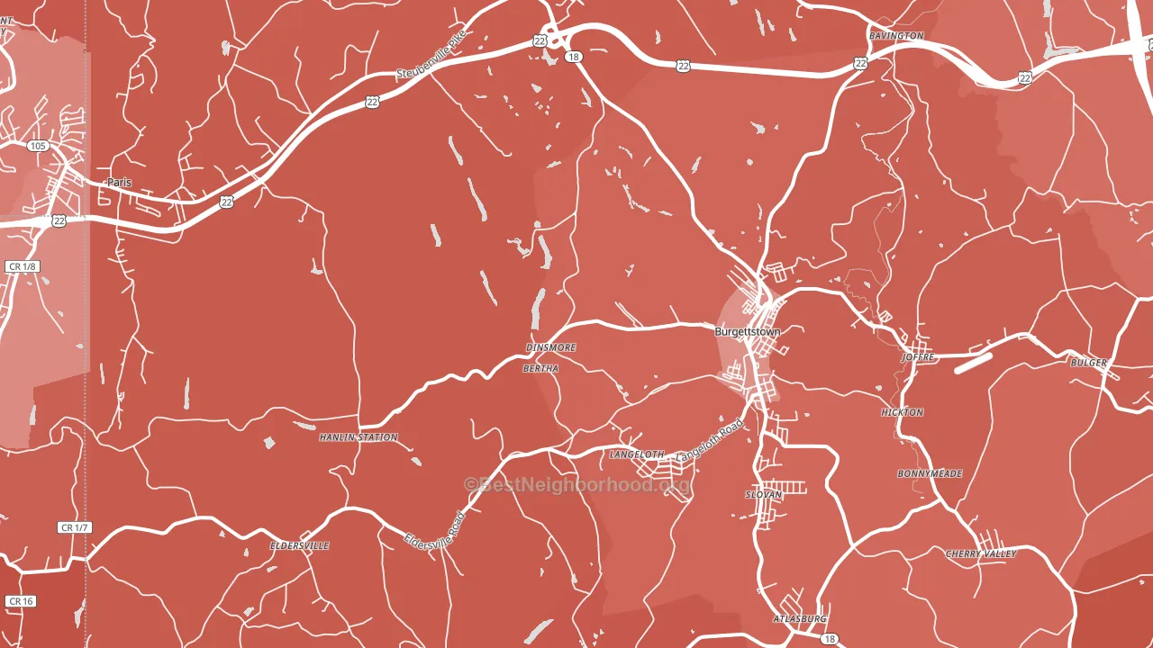 15021, PA block-group political-lean map