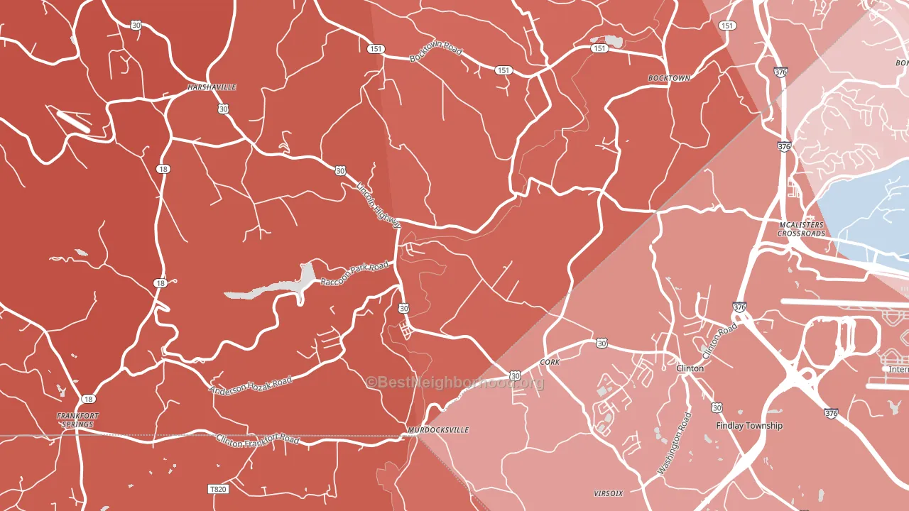 15026, PA block-group political-lean map