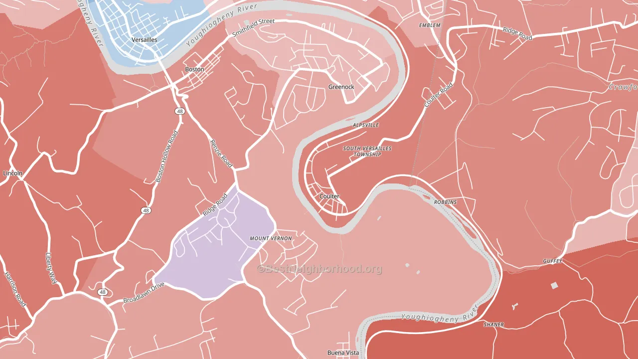 15028, PA block-group political-lean map