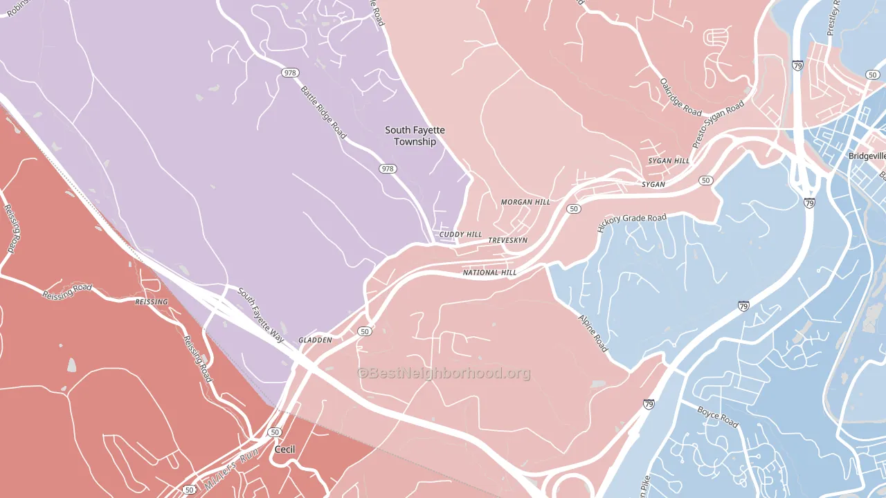 15031, PA block-group political-lean map