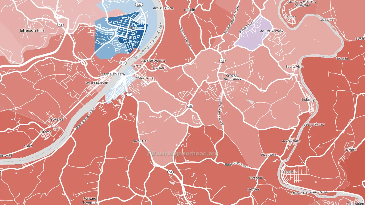 15037, PA block-group political-lean map