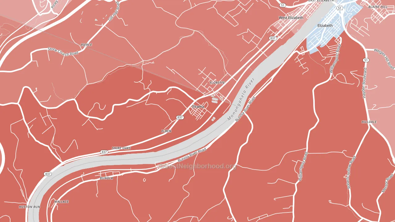 15038, PA block-group political-lean map