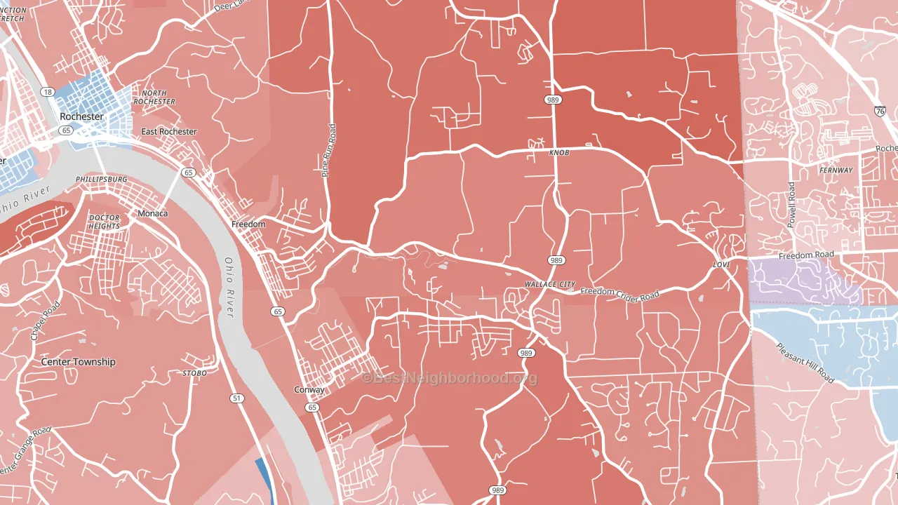 15042, PA block-group political-lean map