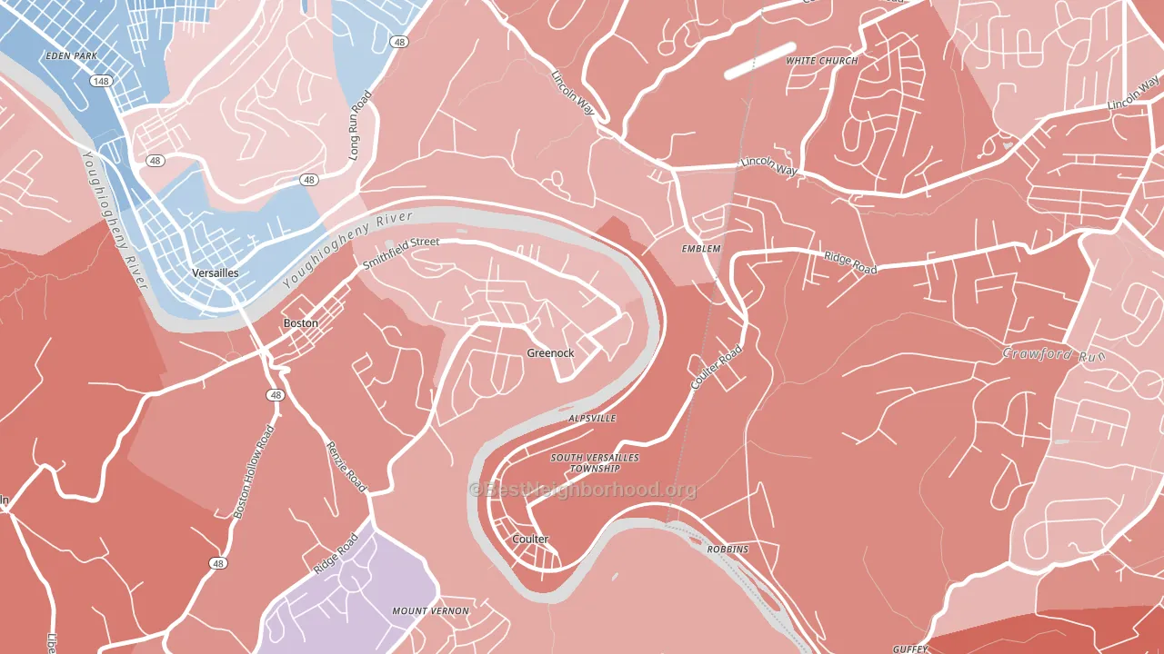 15047, PA block-group political-lean map
