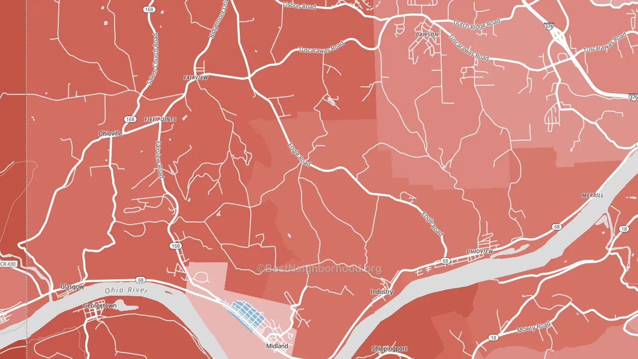 15052, PA block-group political-lean map